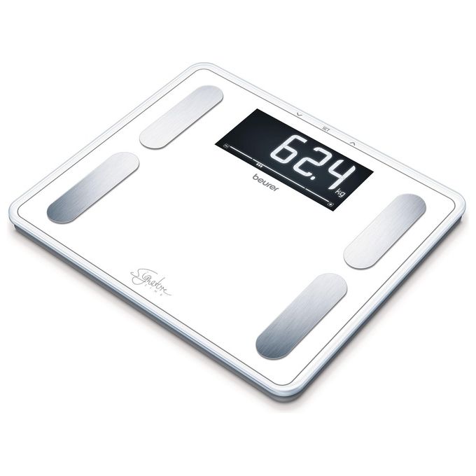Beurer BF410 Signature Line Bilancia Pesapersone Diagnostica XXL 200 Kg 10 utenti BMI Massa Grassa colore Bianco