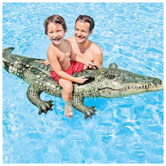 Intex 57551NP Cavalcabile Gonfiabile Alligatore 170x86 cm 40 Kg eta' 3+ anni colore Verde