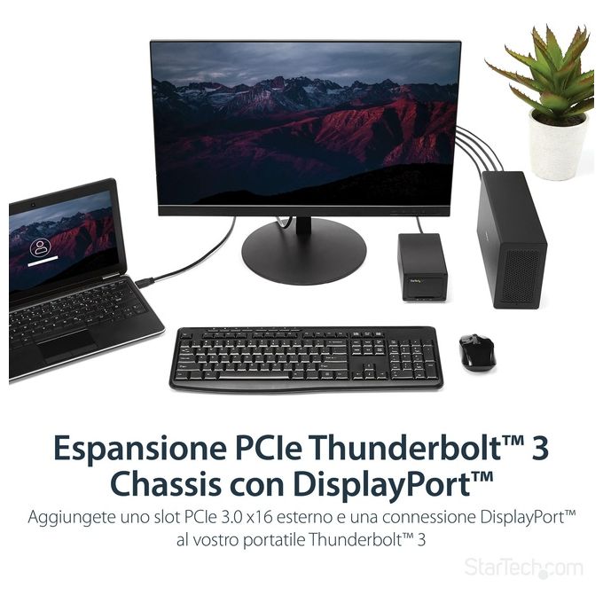 StarTech Chassis Telaio di Espansione Thunderbolt 3 a PCI Express con DisplayPort PCIe x16 Estensione Bus di Sistema 65W