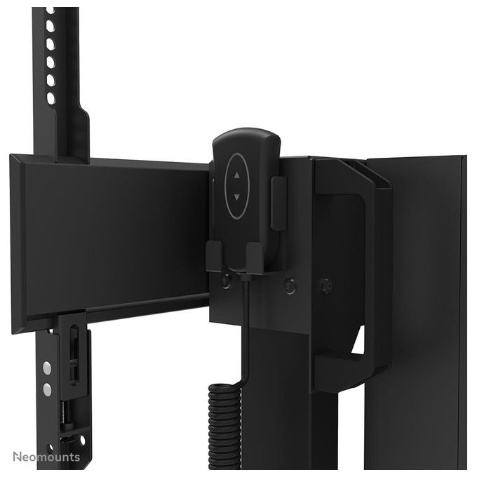 Neomounts W127366252 FL55-875BL1 Carrello TV Motorizzato per Display 55-100 Pollici VESA 100x100-800x600 Altezza Regolabile con Telecomando Ruote Bloccabili Fino a 110 Kg colore Nero