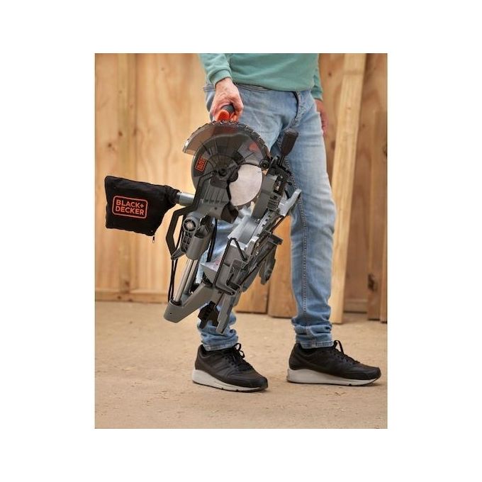 Black+Decker BES701-QS Troncatrice Radiale 1500 W lama 216 mm taglio 220x70 mm Line Shadow