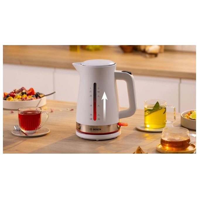Bosch TWK4M221 MyMoment Bollitore elettrico 1.7 L 2400 W Filtro anticalcare rimovibile Base 360° Avvolgicavo colore Bianco