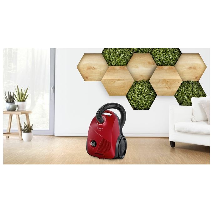 Bosch BGBS2RD1 Serie 2 Aspirapolvere a Traino con Sacco 3.5 L 600 W 80 dB colore Rosso
