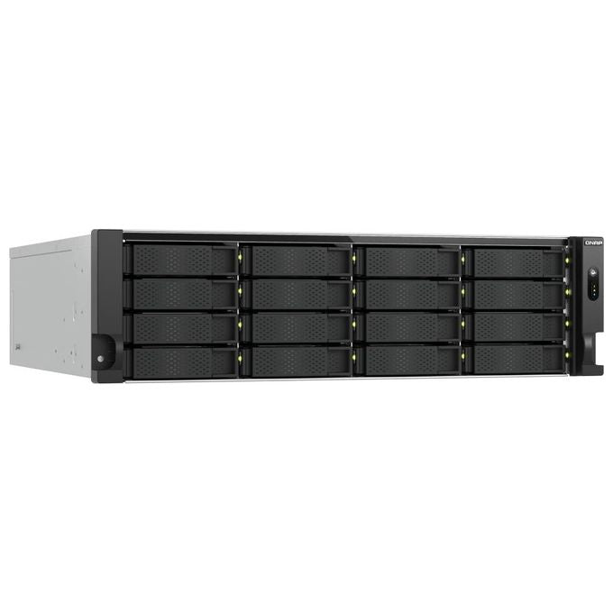 QNAP TS-H1677AXU-RP-R7-32G Server di archiviazione Armadio 3U AMD Ryzen 7 7745 32 GB DDR5 16 bay 2x550W 10GbE colore Nero Grigio