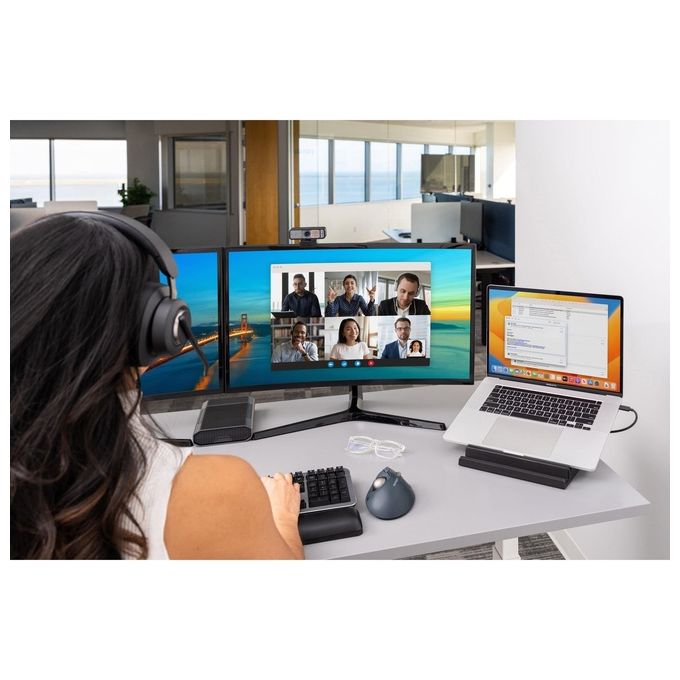 Kensington K83452WW Cuffie over-ear Bluetooth H3000 Cancellazione Rumore Attiva con AI Durata Batteria 60 h Connessione Bluetooth 5.2 colore Nero
