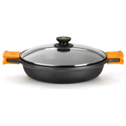 Casseruola bassa antiaderente con coperchio e 2 manici in silicone Diametro 40 cm