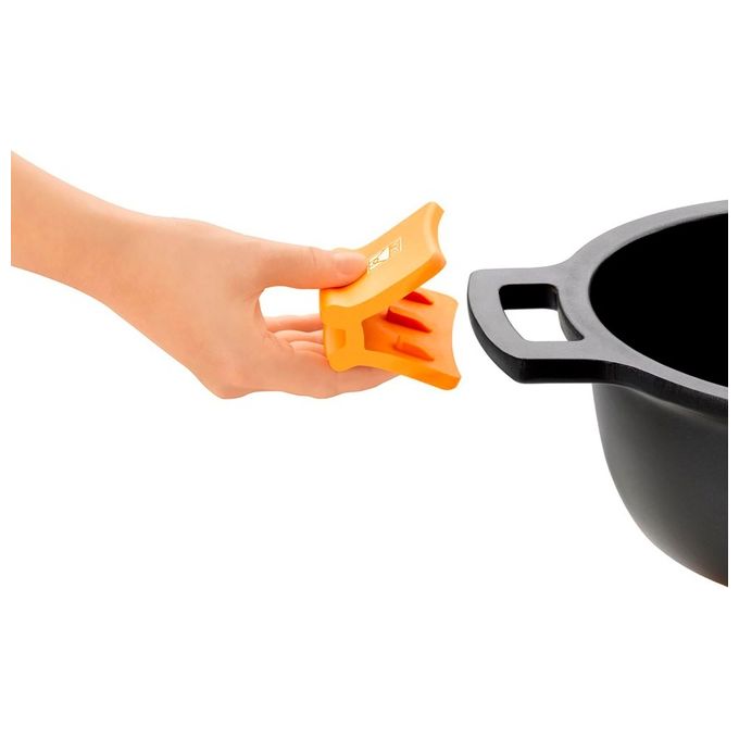 Casseruola bassa antiaderente per induzione con coperchio e 2 maniglie in silicone Diametro 36