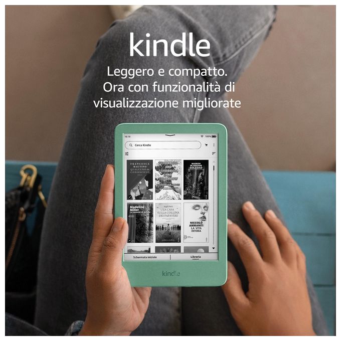 Amazon RS23CV Kindle E-Reader 6'' 16GB Wi-Fi illuminazione frontale regolabile schermo antiriflesso colore Verde Matcha