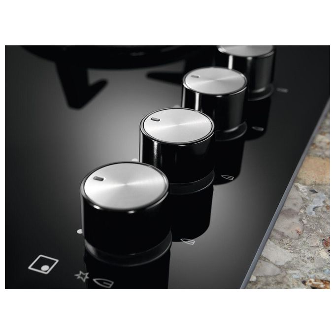 Electrolux KGG64362K Serie 600 Piano cottura Gas on Glass 60 cm 4 fuochi SpeedBurner Wok Sicurgas colore Nero