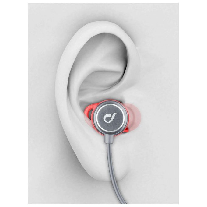 Cellular Line Run Auricolari in Ear per lo Sport Nero-Rosso