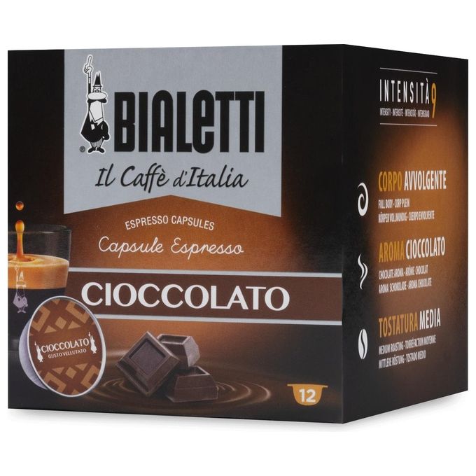 Bialetti 096080255-M Cioccolato Capsule Caffe' Compatibili Sistema Bialetti Diva Gusto Cioccolato 12 pz