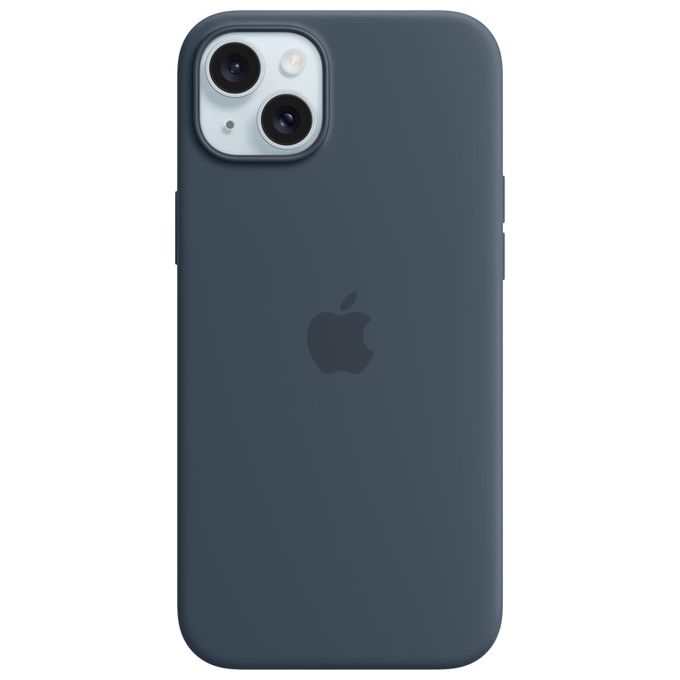 Apple MT123ZM-A Custodia in Silicone con Magneti MagSafe per iPhone 15 Plus Schermo 17 cm colore Blu Tempesta