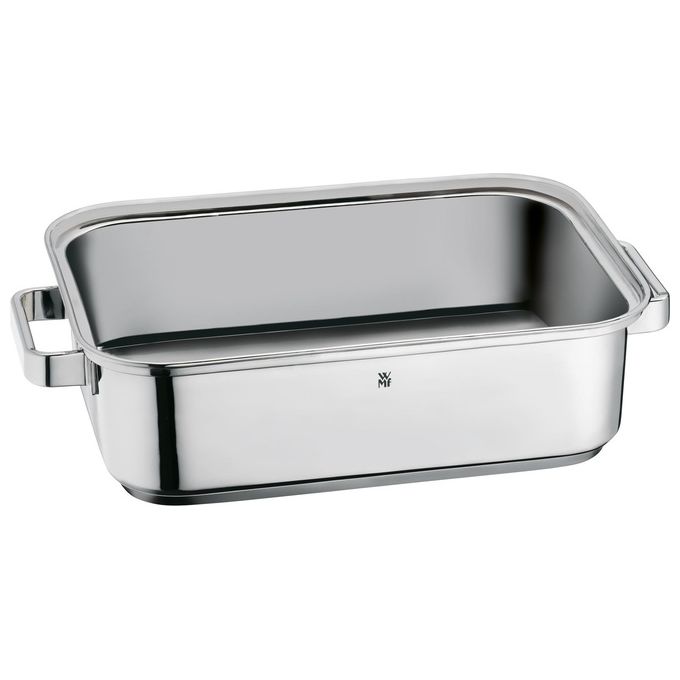 WMF 1741016040 Vitalis Aroma Pentola a Vapore Rettangolare 6.5 L con Coperchio in Vetro e Termometro Integrato Acciaio Inox colore Argento
