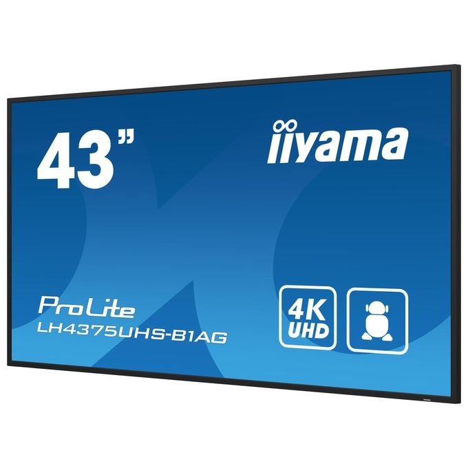 Iiyama LH4375UHS-B1AG ProLite Pannello Piatto per Segnaletica Digitale 43'' 4K Ultra HD Wi-Fi Android 11 24-7 colore Nero