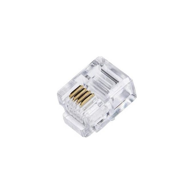 Link LKPL64 Plug Telefonici Modulari 6P4C RJ11 per Cavo Piatto Confezione 100 pz colore Trasparente