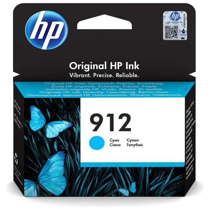 HP, Cartuccia Inchiostro Ciano Originale 912, Resa Standard, 2.9 ml, Pigmentato