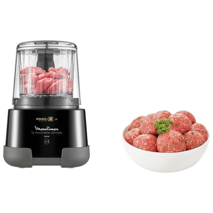 Moulinex DP810810 La Moulinette Ultimate Tritatutto 5 Funzioni Powelix 2 Lame Titanio 0,55 L 1000 W colore Nero