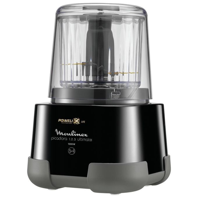 Moulinex DP810810 La Moulinette Ultimate Tritatutto 5 Funzioni Powelix 2 Lame Titanio 0,55 L 1000 W colore Nero