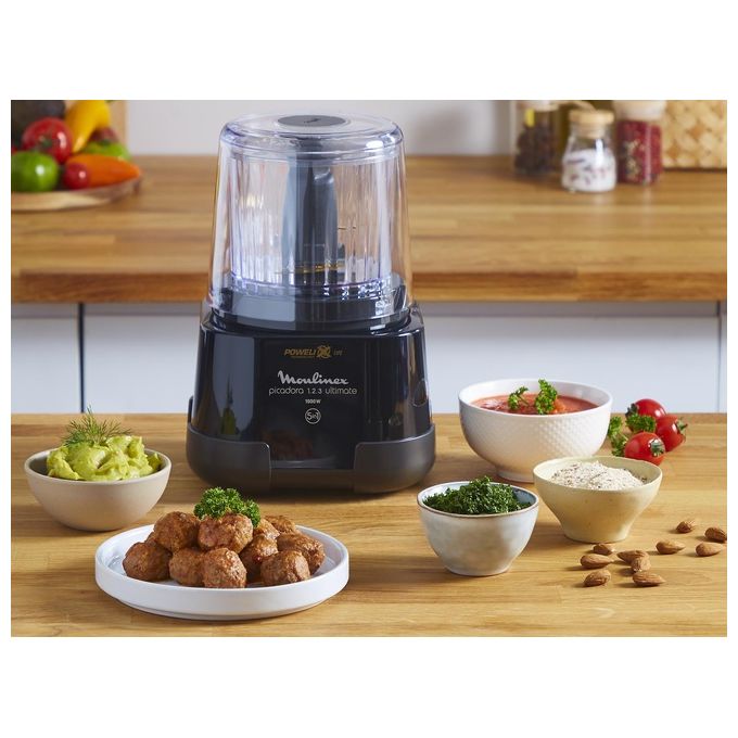 Moulinex DP810810 La Moulinette Ultimate Tritatutto 5 Funzioni Powelix 2 Lame Titanio 0,55 L 1000 W colore Nero