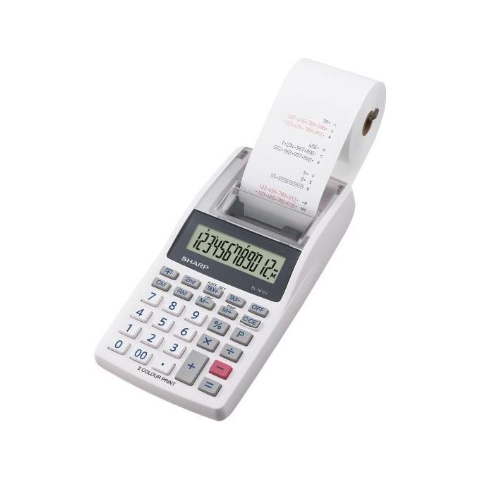 Sharp EL-1611V Calcolatrice da Scrivania Finanziaria Grigio-Bianco