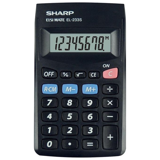 Sharp Elsi Mate El-233sb Calcolatrice Tascabile 8 Cifre Nero