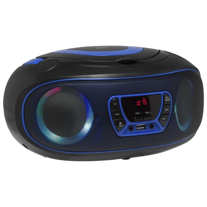 Denver TCL-212BT Lettore CD Portatile Radio FM Bluetooth MP3 USB AUX 4W colore Nero Blu