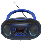 Denver TCL-212BT Lettore CD Portatile Radio FM Bluetooth MP3 USB AUX 4W colore Nero Blu