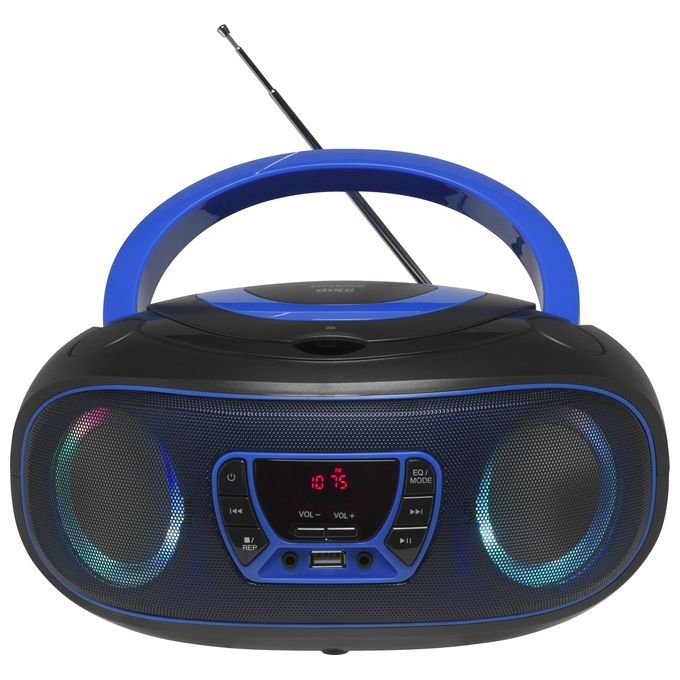 Denver TCL-212BT Lettore CD Portatile Radio FM Bluetooth MP3 USB AUX 4W colore Nero Blu