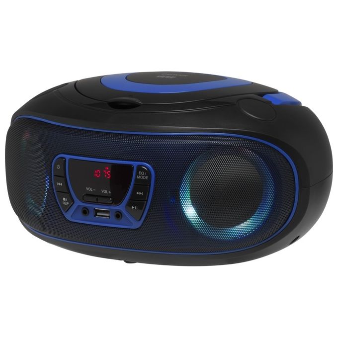 Denver TCL-212BT Lettore CD Portatile Radio FM Bluetooth MP3 USB AUX 4W colore Nero Blu