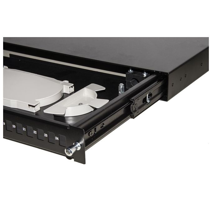 Link cassetto fibra ottica 24 porte per adattatori lc duplex 1 unita' per installazione 19 nero