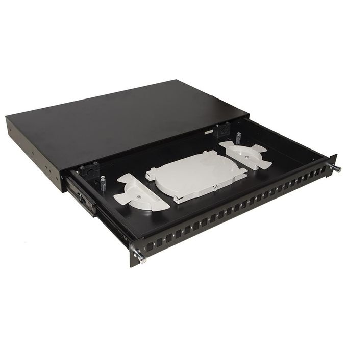 Link cassetto fibra ottica 24 porte per adattatori lc duplex 1 unita' per installazione 19 nero