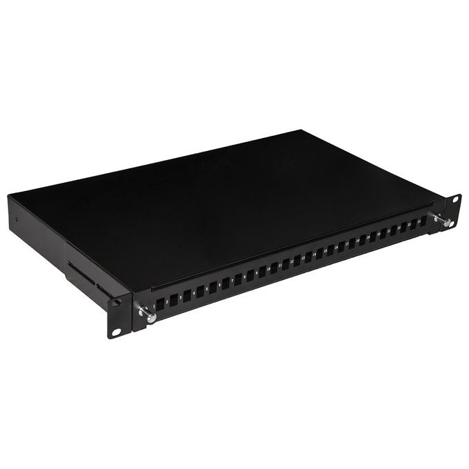 Link cassetto fibra ottica 24 porte per adattatori lc duplex 1 unita' per installazione 19 nero