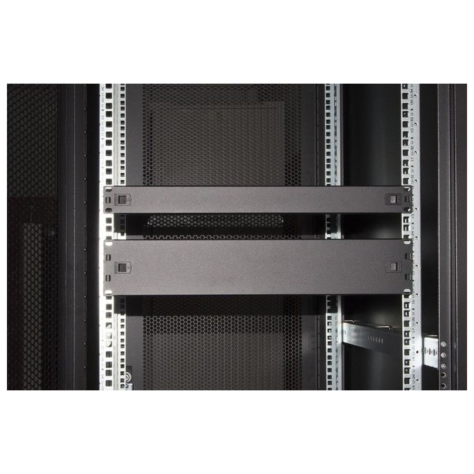 Link pannello cieco 2 unita' per chiusura spazi vuoti in armadi rack 19'' nero