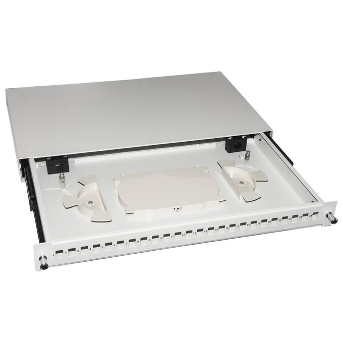 Link cassetto fibra ottica 24 porte per adattatori lc duplex 1 unita' per installazione 19 grigio