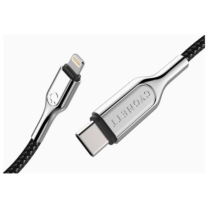 Cygnett CY2799PCCCL Armoured Cavo Lightning USB-C 1 m MFi certificato nylon intrecciato Kevlar colore Nero