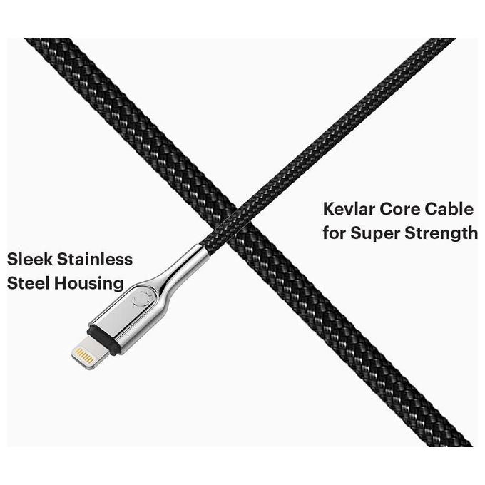 Cygnett CY2799PCCCL Armoured Cavo Lightning USB-C 1 m MFi certificato nylon intrecciato Kevlar colore Nero