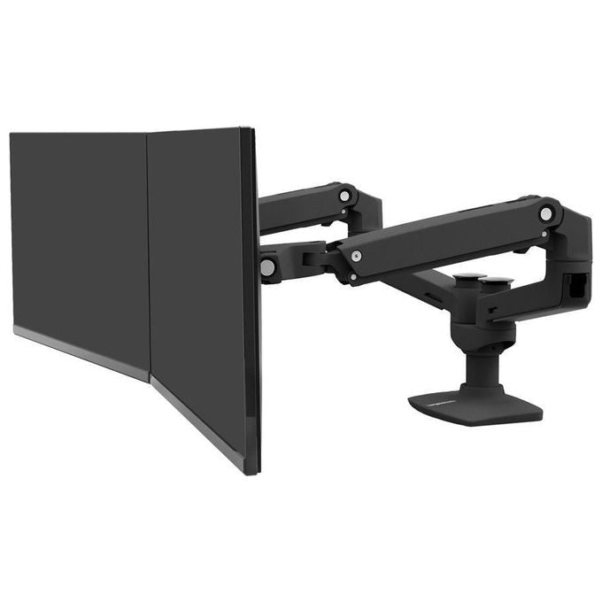 Ergotron LX Series 45-245-224 Supporto da Tavolo per Monitor a Schermo Piatto 27'' Morsa-Bullone di Ancoraggio Nero