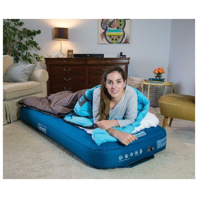 Coleman 2000031637 Extra Durable Airbed Materassino Gonfiabile Singolo con Valvola Double Lock e Puncture Guard colore Verde