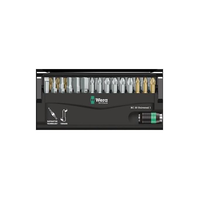 Wera Bit-Check 30 Universale 1 Punte Per Cacciavite 30 Pezzi
