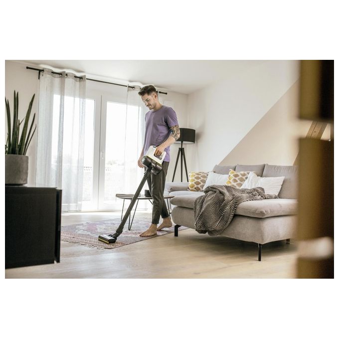 KÄRCHER 1.198-630.0 VC 4 Cordless myHome Aspirapolvere a bastone 2 in 1 senza sacco 650 ml autonomia fino a 30 min 79 dB colore Nero Giallo