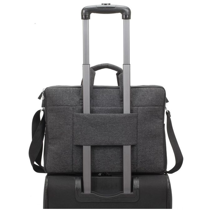 RivaCase RIVALAN8831BLACK Lantau Borsa per Laptop MacBook Pro 16 e Ultrabook 15.6 Poliestere Riciclato RPET e PU con Scomparto Tablet Fino a 10.1 Dimensioni Esterne 410x300x105 mm colore Nero