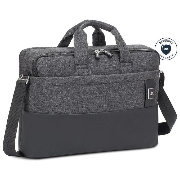 RivaCase RIVALAN8831BLACK Lantau Borsa per Laptop MacBook Pro 16 e Ultrabook 15.6 Poliestere Riciclato RPET e PU con Scomparto Tablet Fino a 10.1 Dimensioni Esterne 410x300x105 mm colore Nero