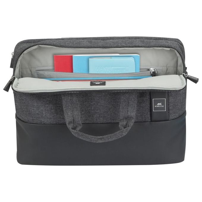 RivaCase RIVALAN8831BLACK Lantau Borsa per Laptop MacBook Pro 16 e Ultrabook 15.6 Poliestere Riciclato RPET e PU con Scomparto Tablet Fino a 10.1 Dimensioni Esterne 410x300x105 mm colore Nero