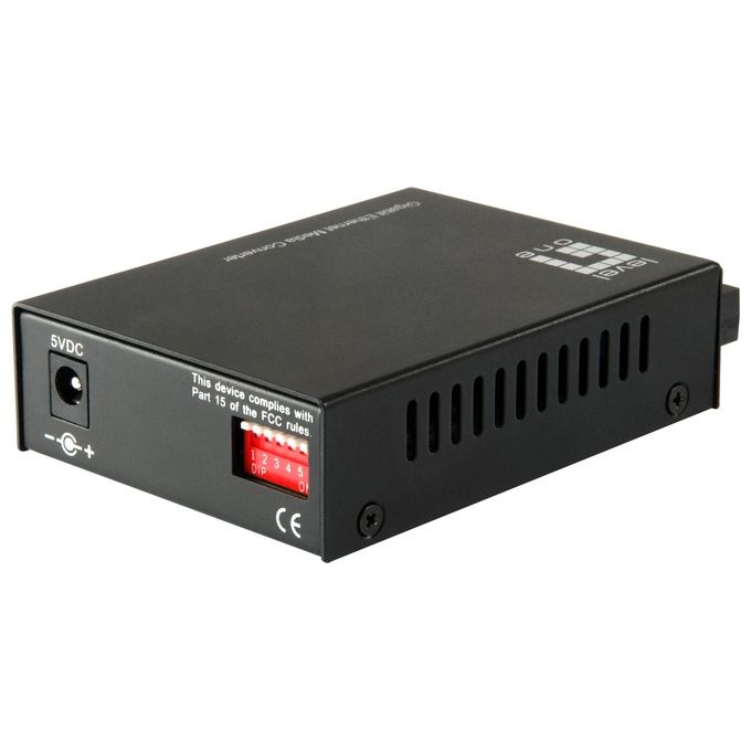 LevelOne GVT-2002 Convertitore Multimediale di Rete Gigabit 1000 Mbit-s Fibra Modalita' Singola 1310 nm 20 km SC RJ45 Nero