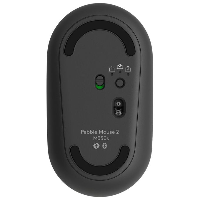 Logitech 910-007015 Pebble 2 M350s Mouse Wireless Bluetooth Ottico 4000 DPI Silenzioso Ambidestro colore Grafite