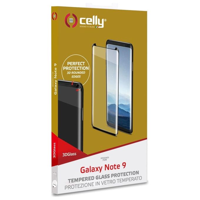 Celly Proteggi Schermo 3D Glass per Samsung Galaxy Note 9 Nero