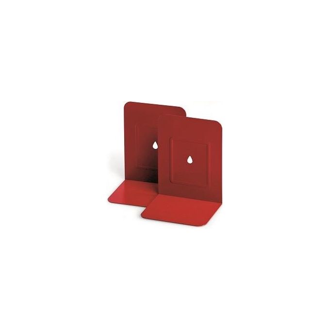 Lebez 088R Coppia Fermalibri in Metallo Rosso Verniciato