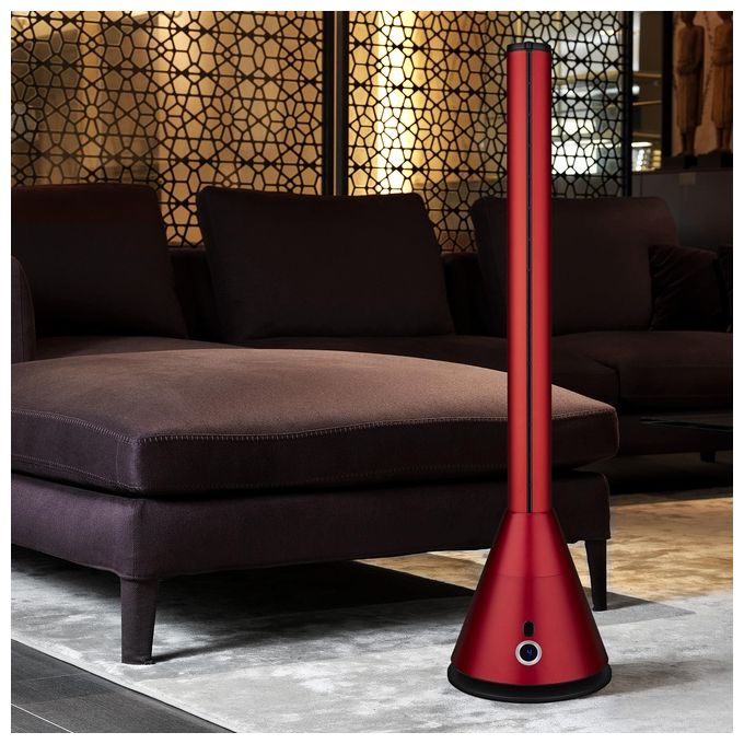 Argo oniro ventilatore a colonna 96cm rosso senza pale per un efficace raffrescamento indoor