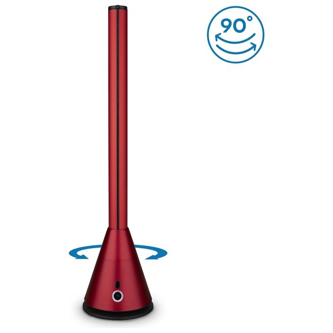 Argo oniro ventilatore a colonna 96cm rosso senza pale per un efficace raffrescamento indoor