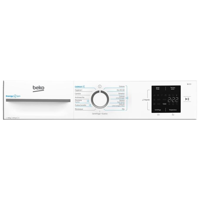 BEKO BMWU31021W Lavatrice 10 Kg Classe a Profondita' 58 cm Centrifuga 1200 giri Inverter Vapore EnergySpin colore Bianco